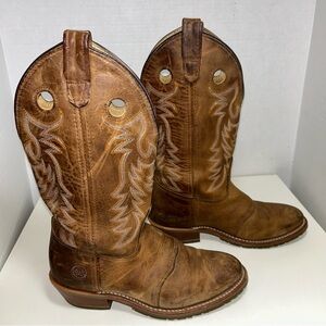 Double H DH5159 Ultra Gel Ice Buckaroo Pull On Leather Western Cowboy Boot